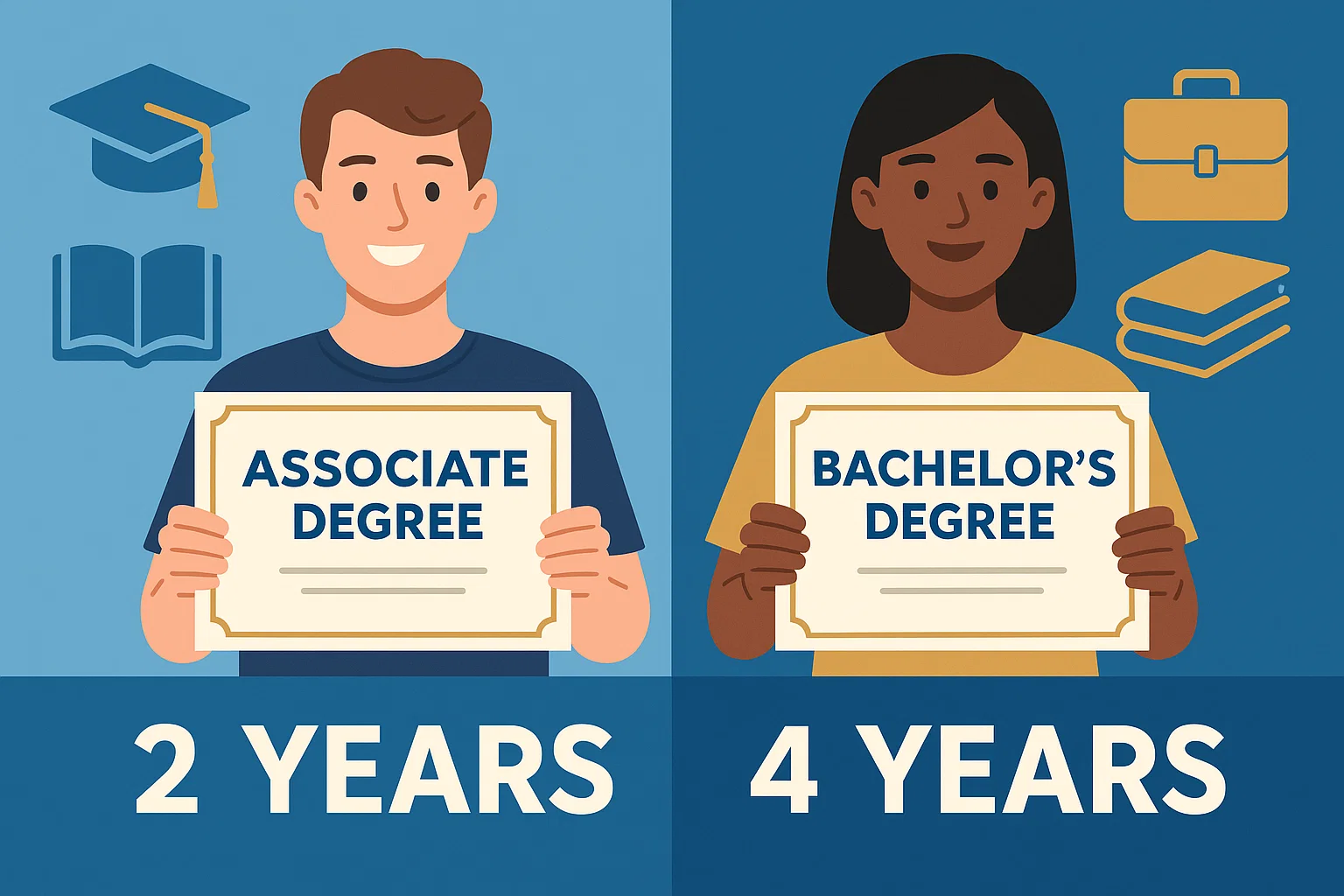 Difference Between an Associate Degree and a Bachelor's Degree